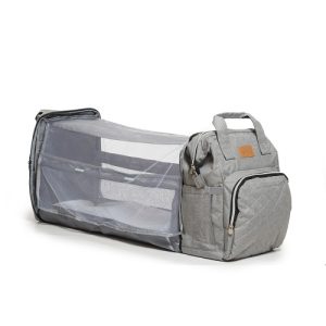 Mochila con cuna cambiador gris