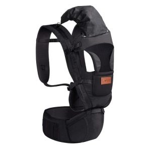Mochila portabebe love 8 en 1 +0m con capucha negro
