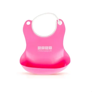 Babero silicona rosa bi -