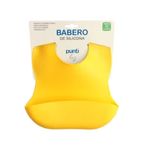 Babero de silicona punti amarillo -