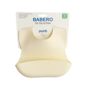 Babero de silicona punti amarillo pastel -
