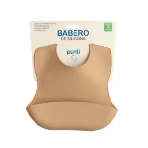 Babero de silicona punti dulce de leche -