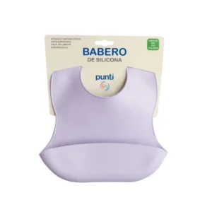 Babero de silicona punti lila -