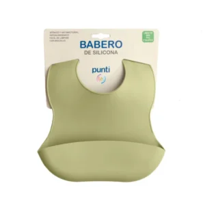 Babero de silicona punti oliva -
