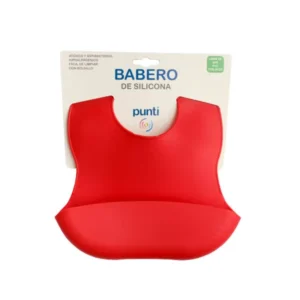 Babero de silicona punti rojo -