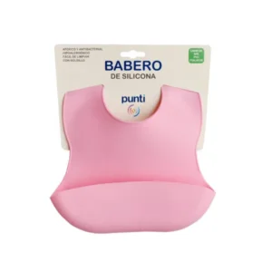 Babero de silicona punti rosa chicle -