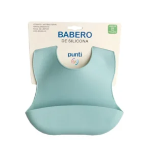 Babero de silicona punti verde -