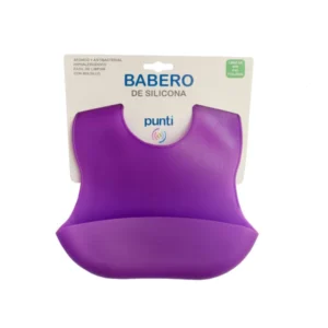 Babero de silicona punti violeta -