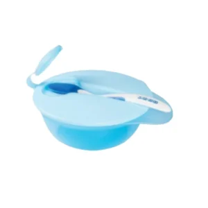 Bowl con tapa y cuchara celeste loopi -
