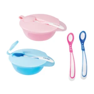 Bowl con tapa y cuchara celeste loopi -