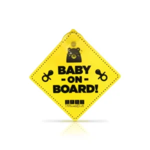 Cartel con sopapa bebe a bordo -
