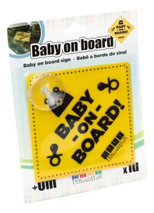 Cartel con sopapa bebe a bordo -