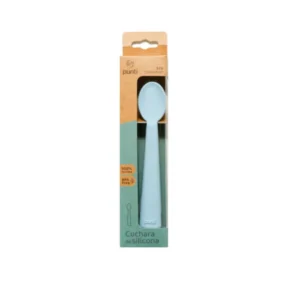 Cuchara silicona punti sky blue -
