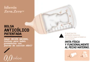 Suavinex mamadera anticólicos zero.zero 270ml beige