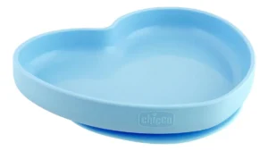 Plato silicona corazon con sopapa celeste chicco -