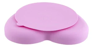 Plato silicona corazon con sopapa rosa chicco -
