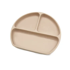 Plato silicona con divisiones y sopapa beige nursimom -
