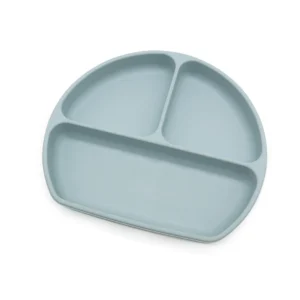 Plato silicona con divisiones y sopapa celeste nursimom -