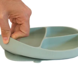 Plato de silicona y sopapa rectangular nature green punti -