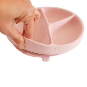 Plato de silicona y sopapa redondo bella pink punti -