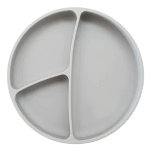 Plato de silicona y sopapa redondo cool gray punti -
