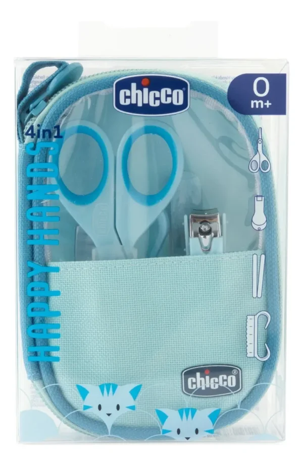 Set higiene manitos felices 4 en 1 chicco celeste -