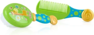 Set cepillo y peine nuby verde jirafa -