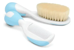 Set peine y cepillo cerdas naturales chicco celeste -