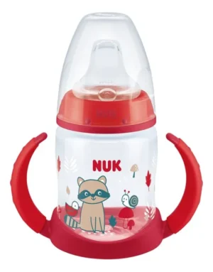 Vaso de aprendizaje rojo/mapache 150ml nuk