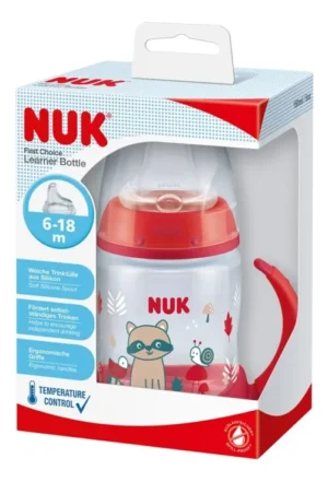 Vaso de aprendizaje rojo/mapache 150ml nuk