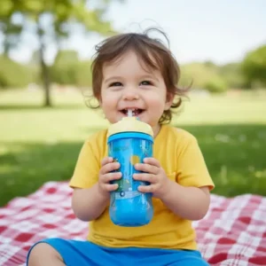 Vaso con sorbete loopi azul
