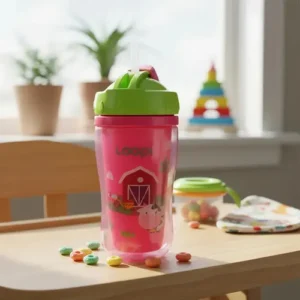 Vaso con sorbete loopi rosa