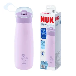 Vaso nuk mini-me flip con tapa 2en1 500ml acero inoxidable rosa