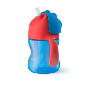 Vaso avent straw cup +9m 200ml azul/rojo