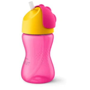 Vaso avent straw cup +12m 300ml rosa