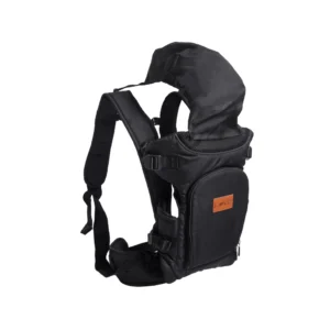 Mochila portabebe 3 en 1 +0m con capucha negro