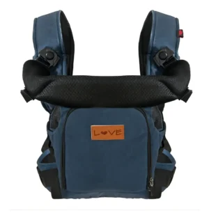 Mochila portabebe love 3 en 1 sin capucha azul jean