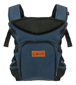 Mochila portabebe love 3 en 1 sin capucha azul jean