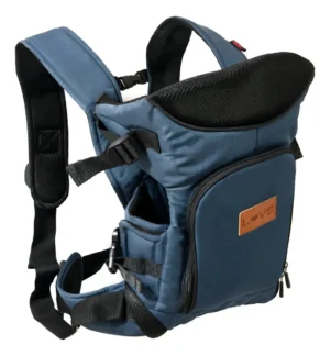 Mochila portabebe 3 en 1 +0m con capucha azul