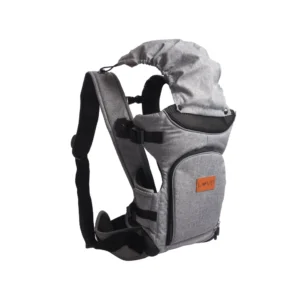 Mochila portabebe 3 en 1 +0m con capucha gris