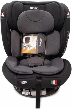 Butaca giro 360° 0-36 kg negro con gris priori