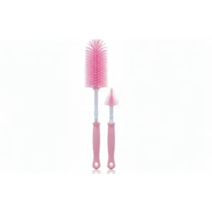 Cepillo limpia mamadera y tetina rosa