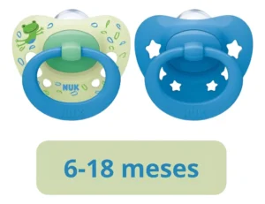 Chupete signature x2 6-18m azul/verde -