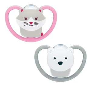 Chupete space x2 6-18m gato/oso -