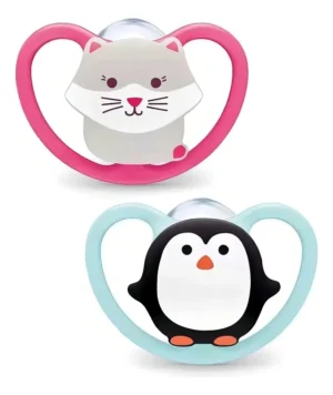 Chupete space x2 6-18m gato/pinguino -