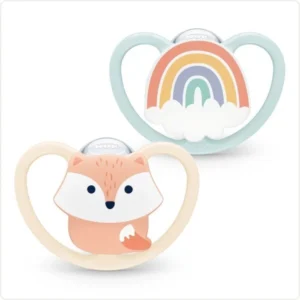 Chupete space x2 zorro/arcoiris 0-6m -