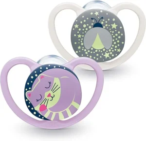 Chupete space night gato/luciernaga x2 0-6m -