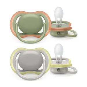 Chupete ultra air lisos gris y verde 6-18m x2 -