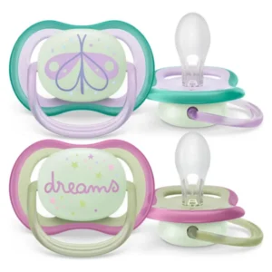 Chupete ultra air deco night time luminoso x2 (0-6m) nena -