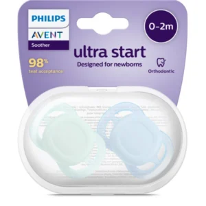 Chupete avent ultra start liso celeste 0-2m